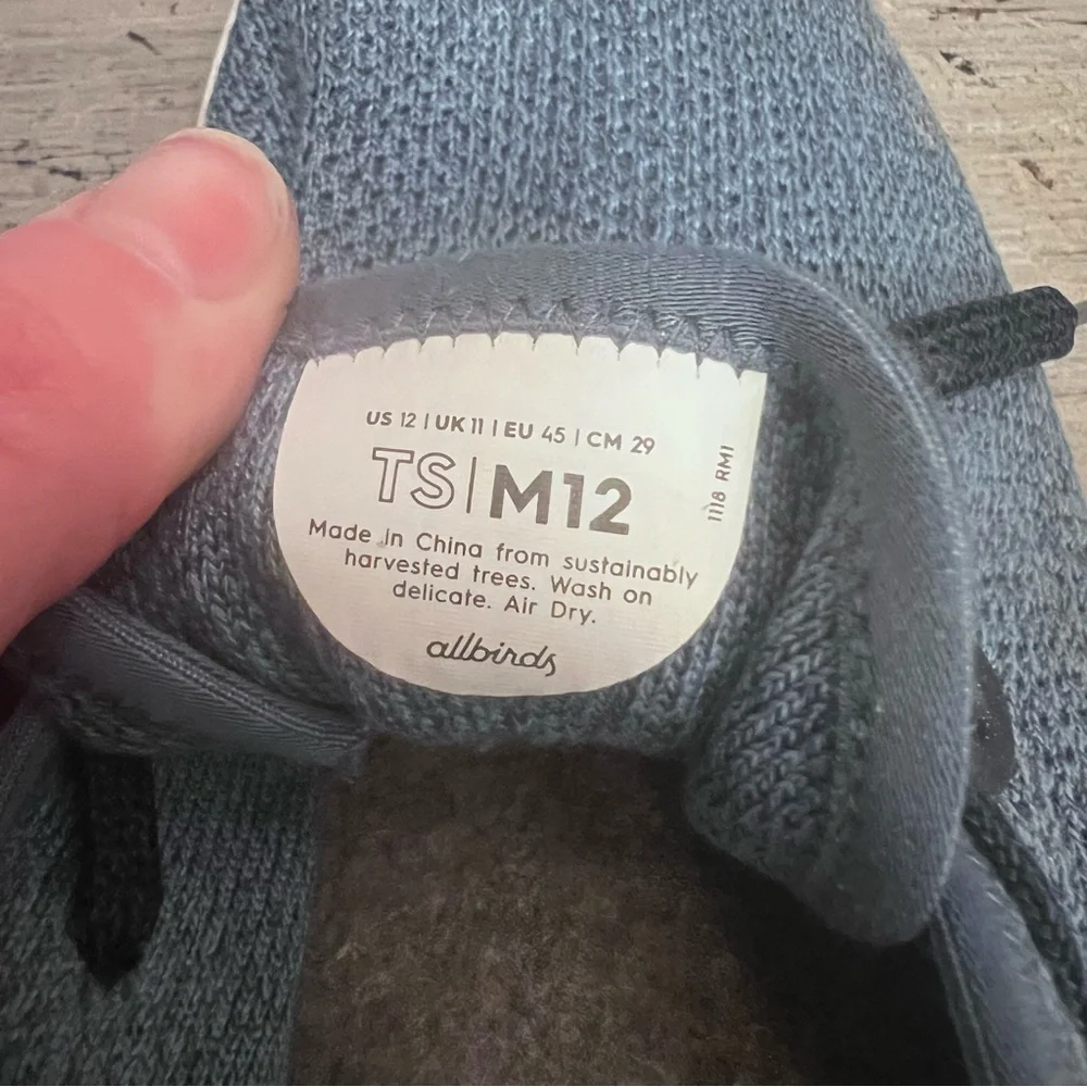 allbirds‎ Tree Skipper Blue Mesh Casual Boat Shoes Size 12 Good Condition